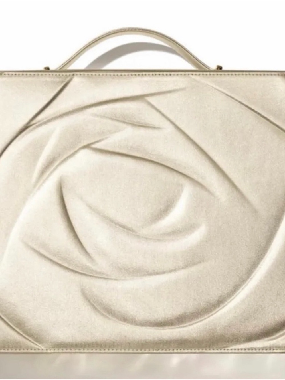 Lancome Cream Sculpted gold metallic cosmetic bag
